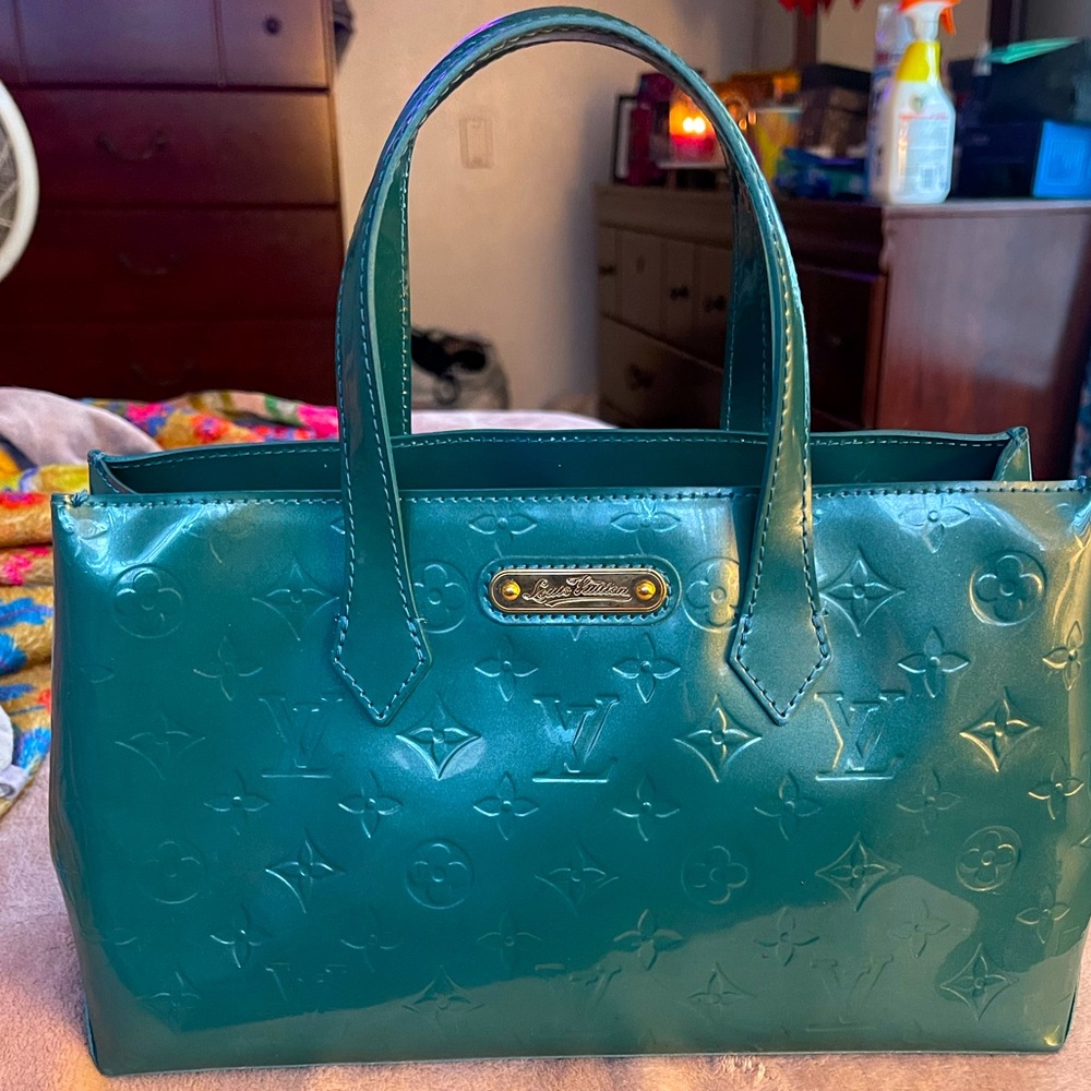Louis Vuitton Green Vernis Wilshire PM Bag* Authentic - Picture 13 of 14